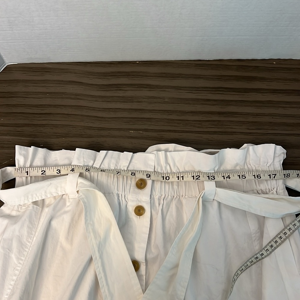 EVERLANE EASY BUTTON FRONT WHITE MIDI  SKIRT SIZE XL - Picture 7 of 16